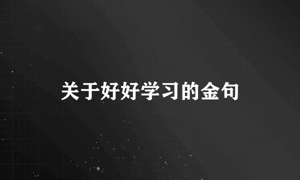 关于好好学习的金句