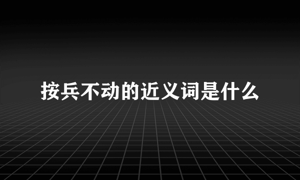 按兵不动的近义词是什么