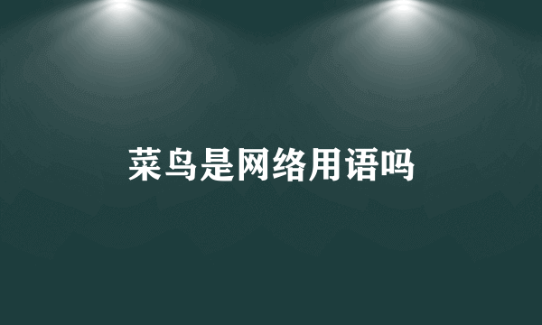 菜鸟是网络用语吗