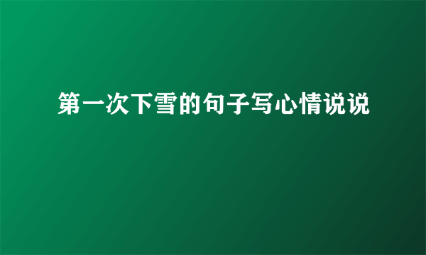 第一次下雪的句子写心情说说