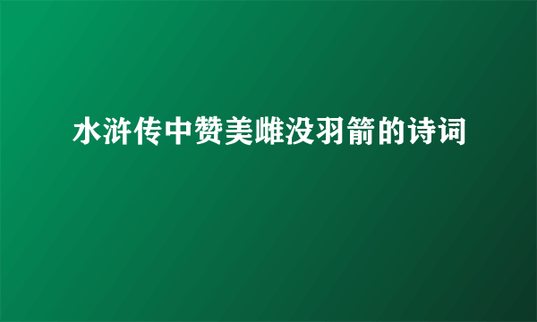 水浒传中赞美雌没羽箭的诗词