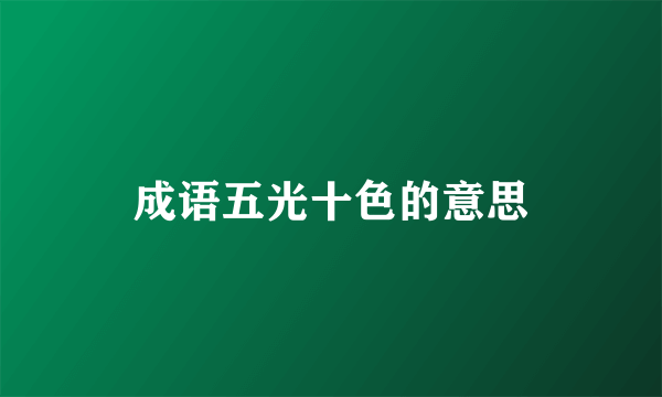 成语五光十色的意思