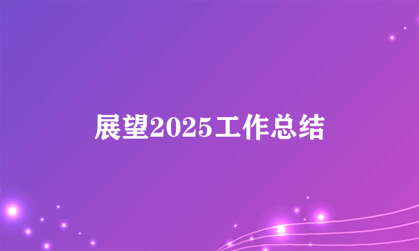 展望2025工作总结