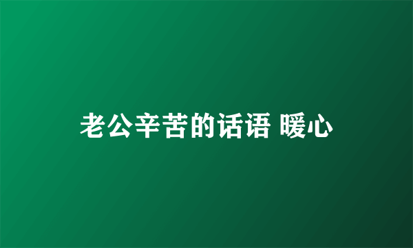老公辛苦的话语 暖心