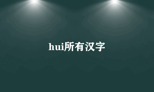 hui所有汉字