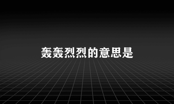 轰轰烈烈的意思是