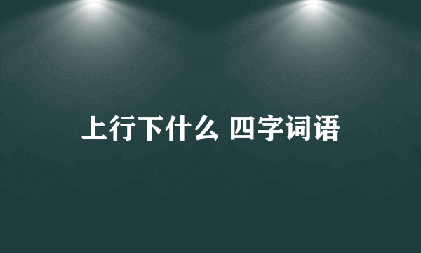 上行下什么 四字词语