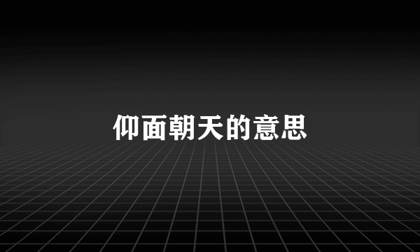 仰面朝天的意思