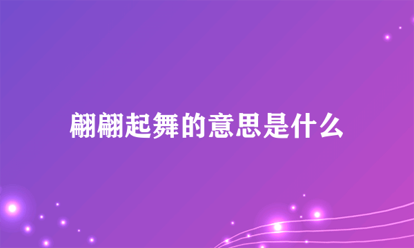 翩翩起舞的意思是什么
