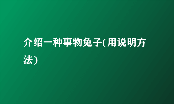 介绍一种事物兔子(用说明方法)
