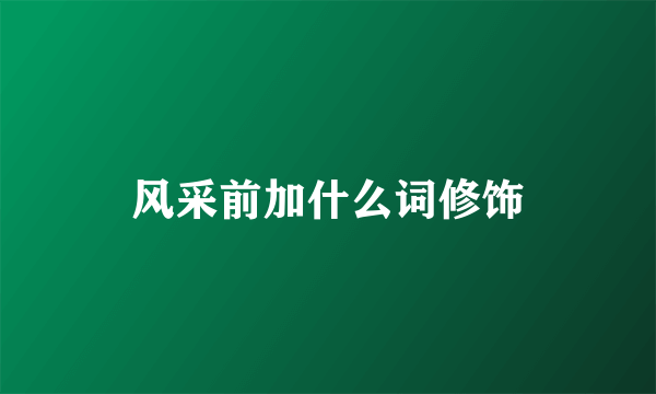 风采前加什么词修饰