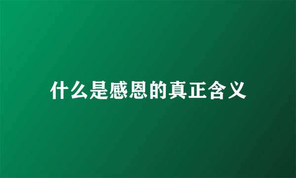 什么是感恩的真正含义