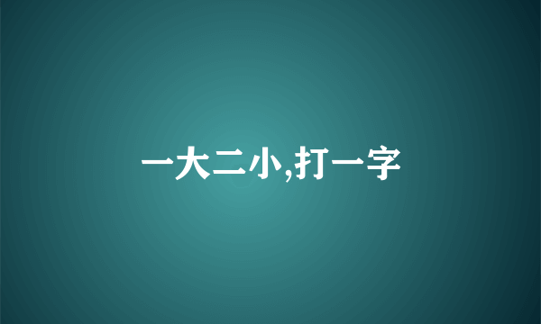 一大二小,打一字