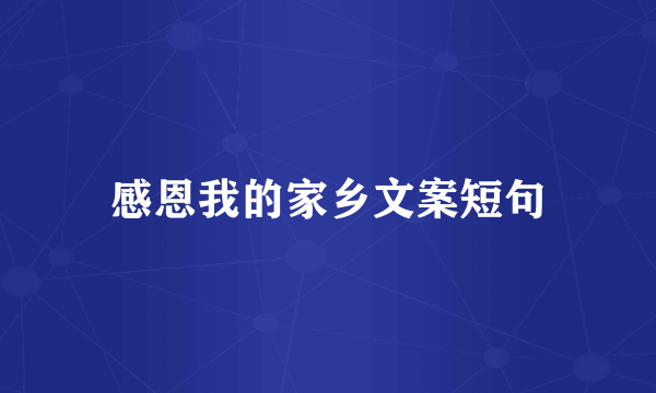 感恩我的家乡文案短句