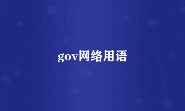 gov网络用语