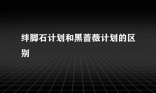 绊脚石计划和黑蔷薇计划的区别