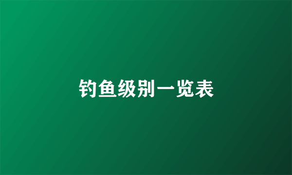 钓鱼级别一览表