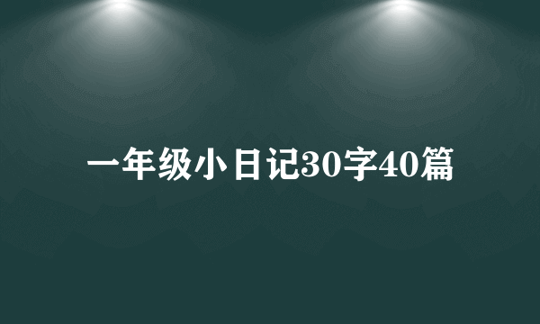 一年级小日记30字40篇