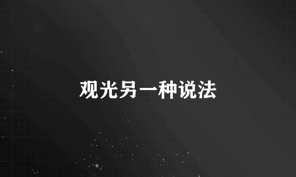 观光另一种说法