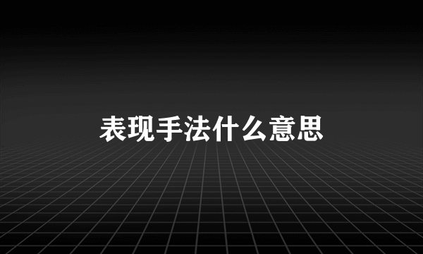 表现手法什么意思