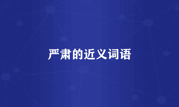 严肃的近义词语