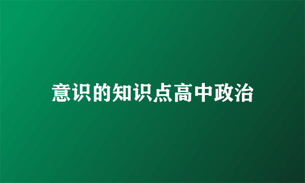意识的知识点高中政治