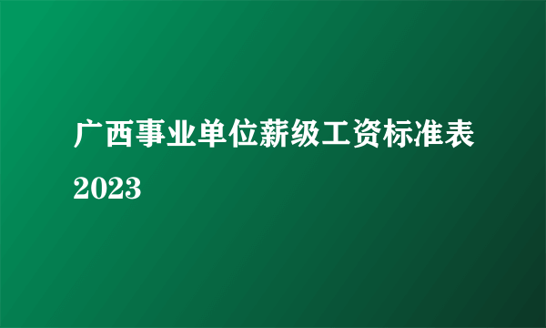 广西事业单位薪级工资标准表2023