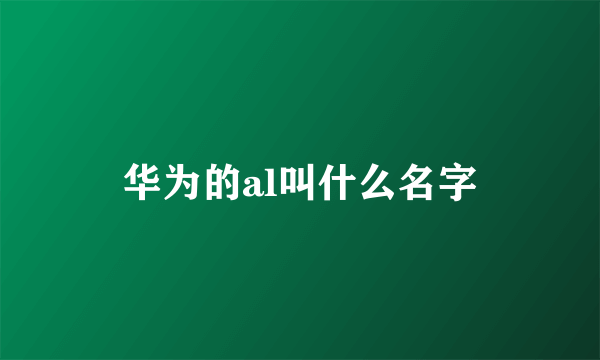 华为的al叫什么名字