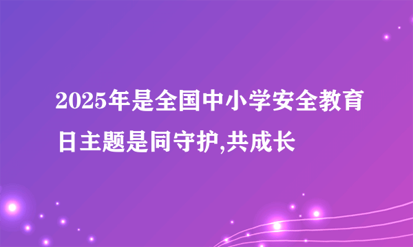 2025年是全国中小学安全教育日主题是同守护,共成长