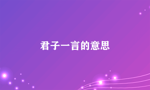 君子一言的意思