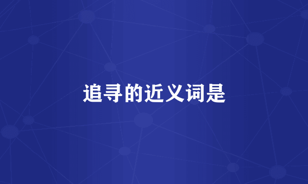 追寻的近义词是