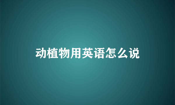 动植物用英语怎么说