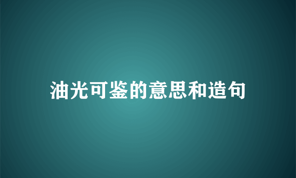 油光可鉴的意思和造句