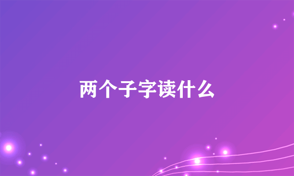 两个子字读什么