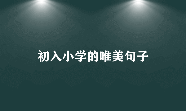 初入小学的唯美句子