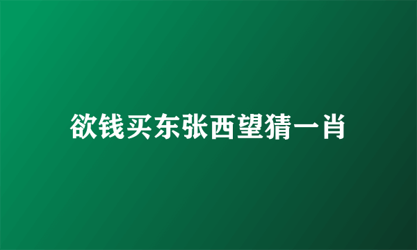 欲钱买东张西望猜一肖