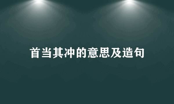 首当其冲的意思及造句