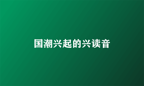 国潮兴起的兴读音