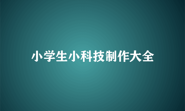 小学生小科技制作大全