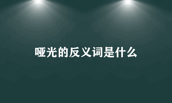 哑光的反义词是什么