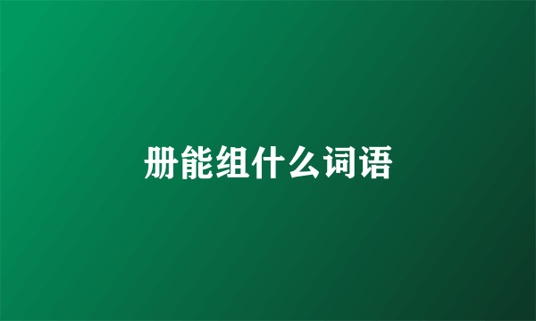 册能组什么词语
