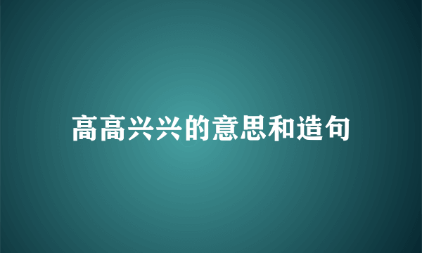 高高兴兴的意思和造句