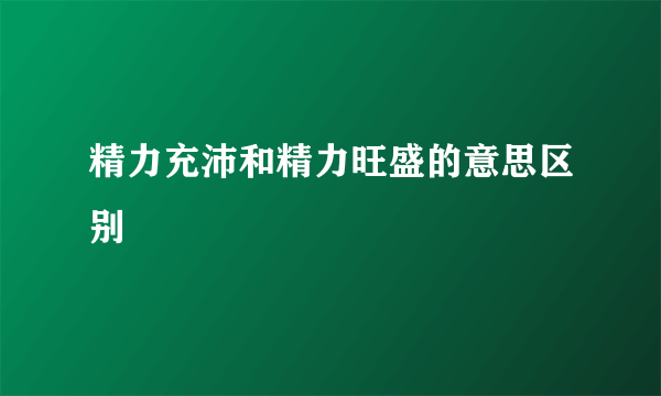 精力充沛和精力旺盛的意思区别