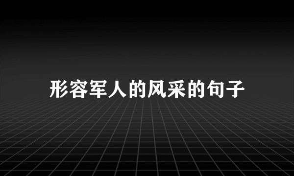形容军人的风采的句子