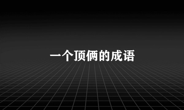 一个顶俩的成语