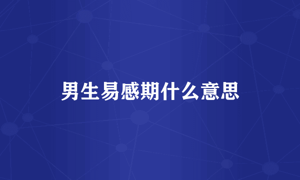 男生易感期什么意思