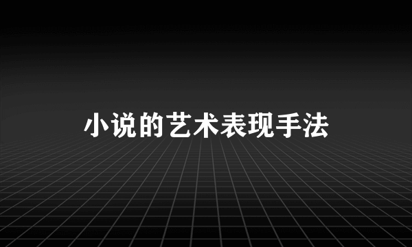 小说的艺术表现手法