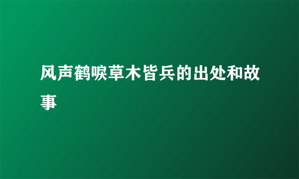 风声鹤唳草木皆兵的出处和故事