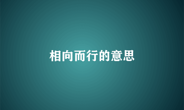 相向而行的意思