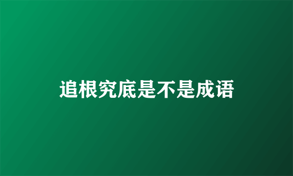 追根究底是不是成语
